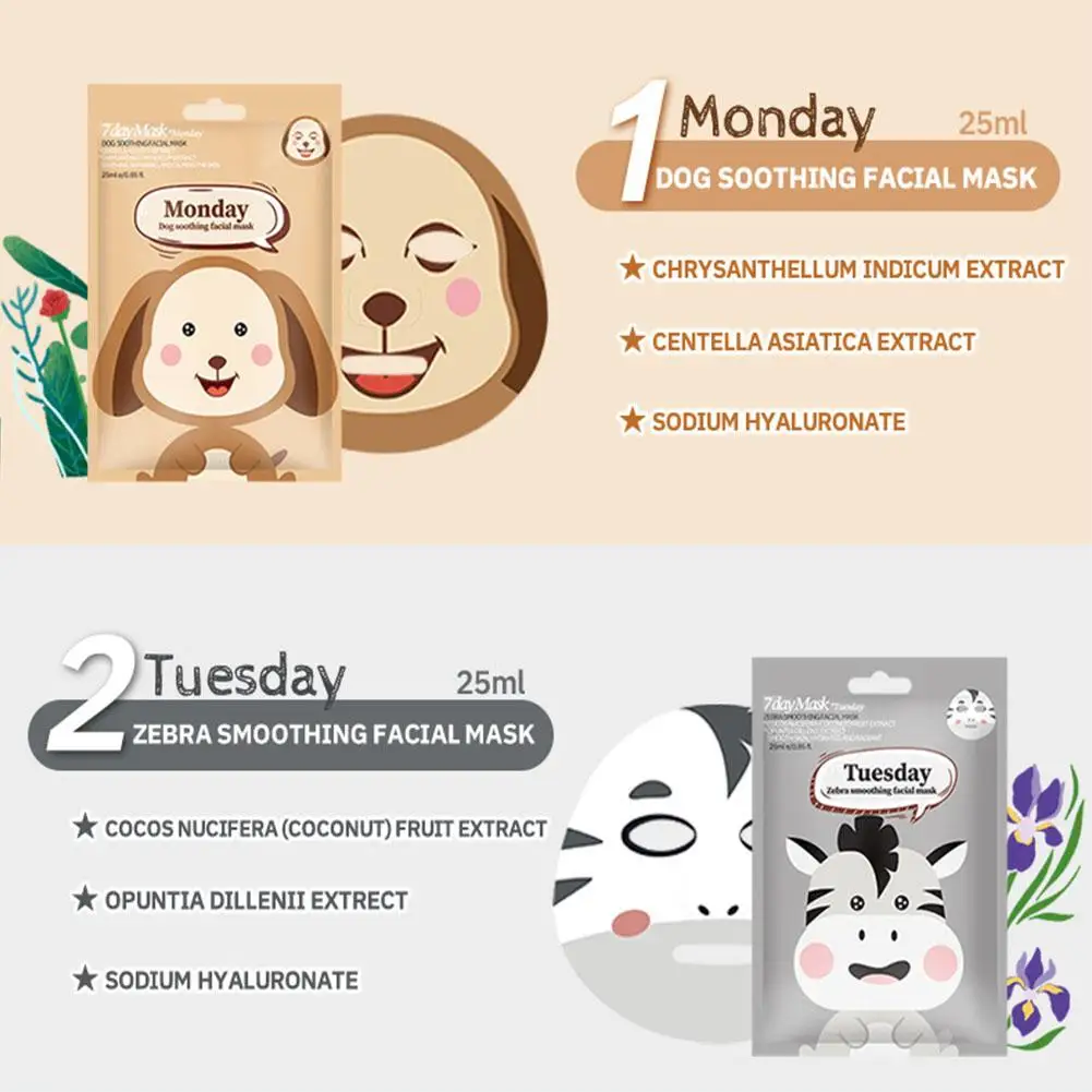 Cute Cartoon Facial Mask Moisturizing Hydrating Mask Deep Moisturizing Tender Skin Mask Dog Panda Pig Animal Mask Skin Care - Image 6