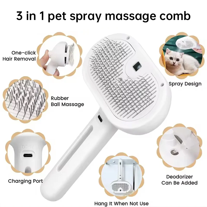 🐱🐕Remifa® Anti-Shedding Pet Spray Massage Hair Brushing Comb - Image 4