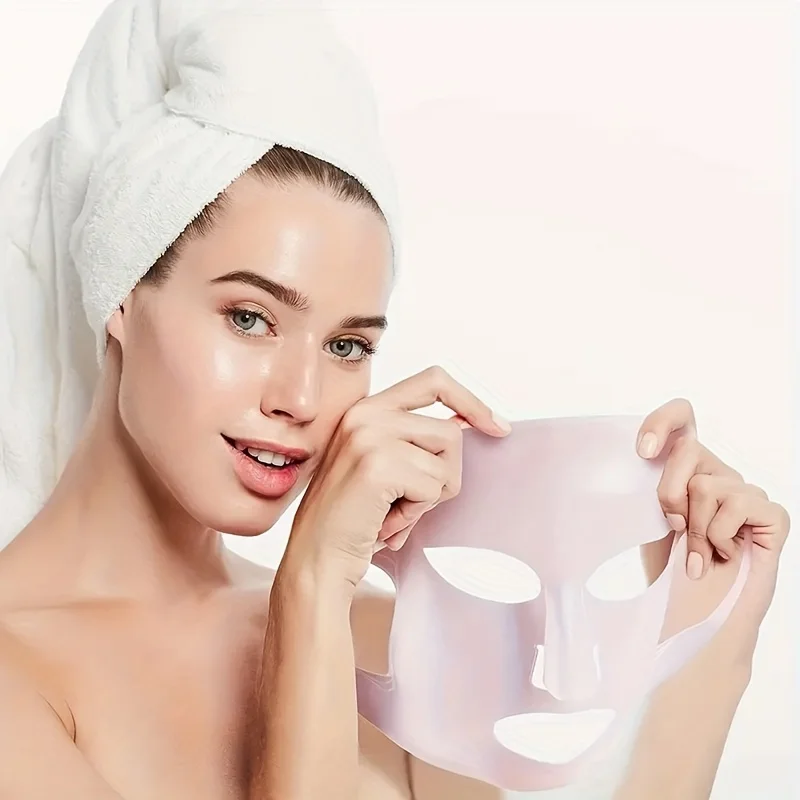 Silicone mask cover, ear-mounted fixed mask to moisturize and absorb essence, reusable facial care tool - Image 6