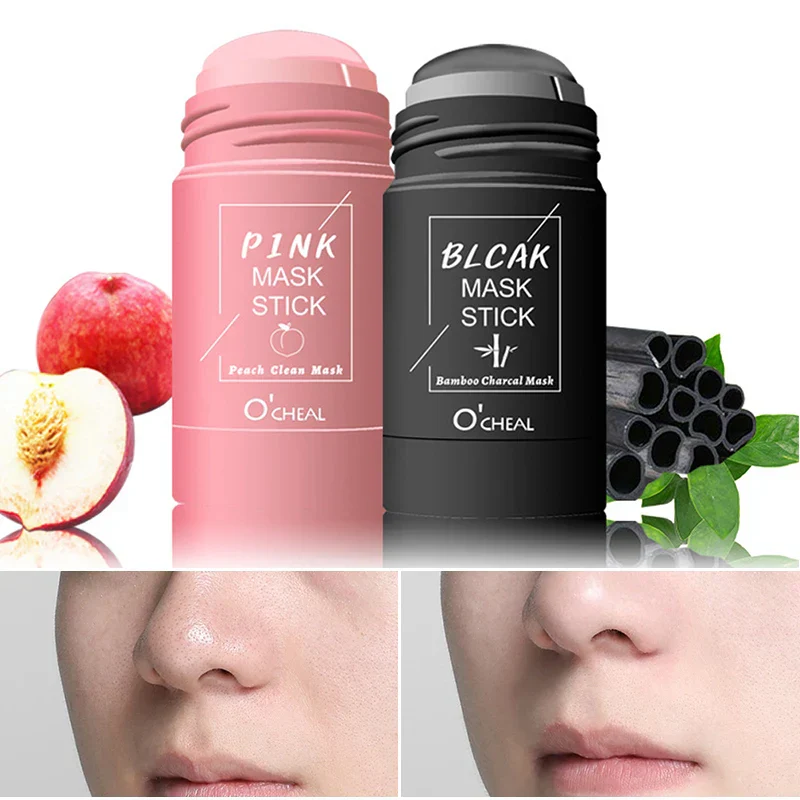 Solid facial mask Stick Green Tea Honey Peach Cleaning Pore Moisturizing Long Charcoal Eggplant Mud Film - Image 4
