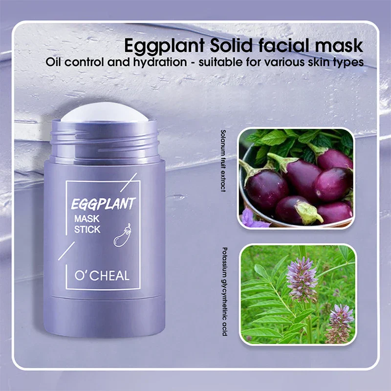 Solid facial mask Stick Green Tea Honey Peach Cleaning Pore Moisturizing Long Charcoal Eggplant Mud Film - Image 6